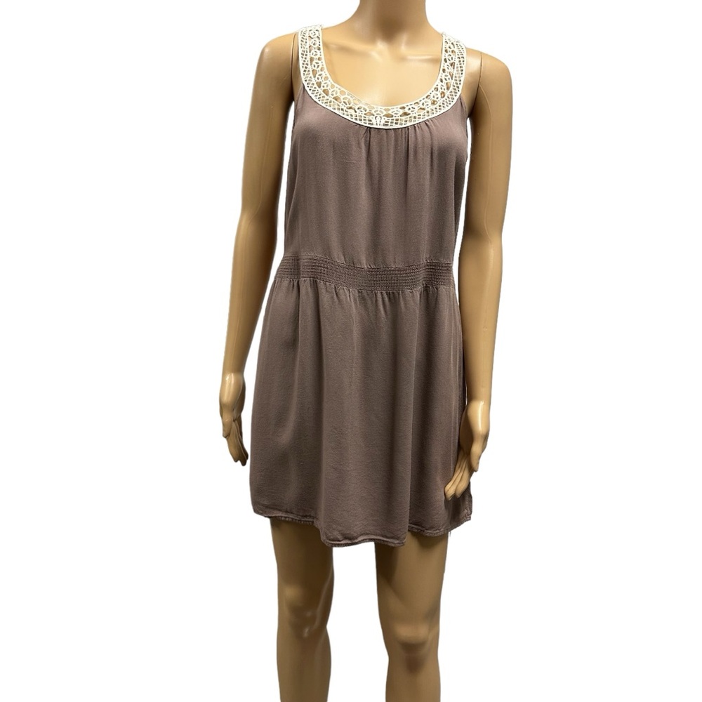 Level Eight L8 Rayon Boho Lace Accent Racerback Elastic Waist Dress Womens Large